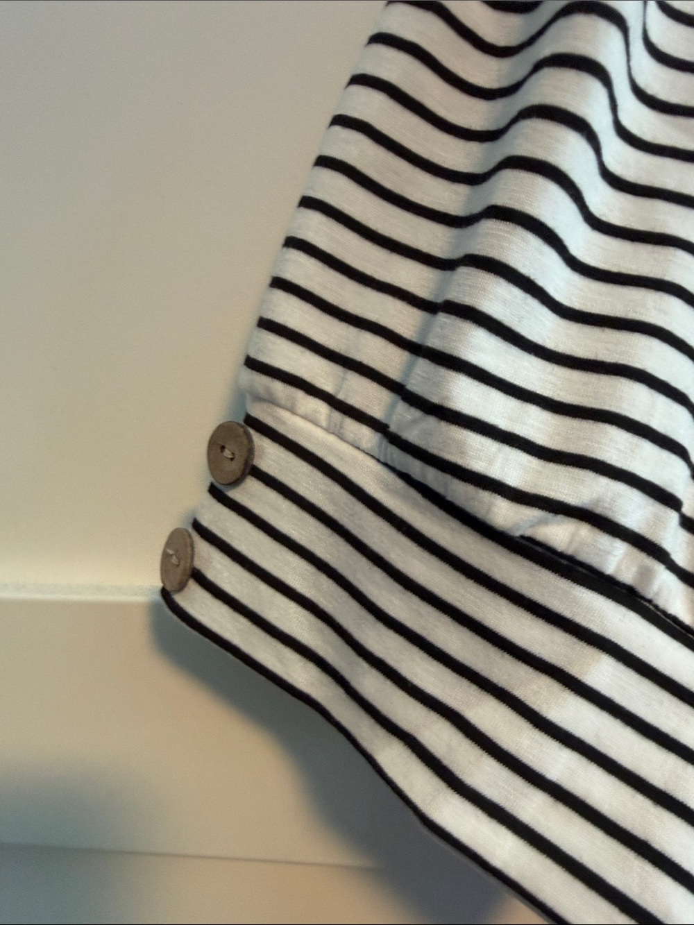 Women's Black & White Striped Square Neck Top - Picture 3 of 4